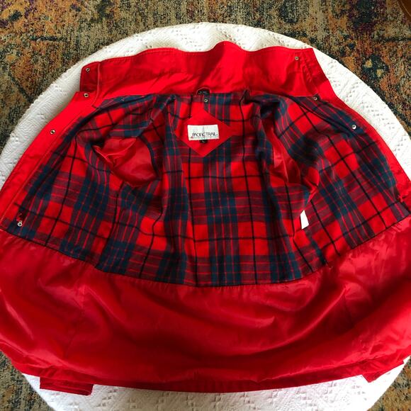 VTG Pacific Trail Red Jacket Womens Large Made in Korea Plaid Lined Outdoor Coat - Picture 7 of 16